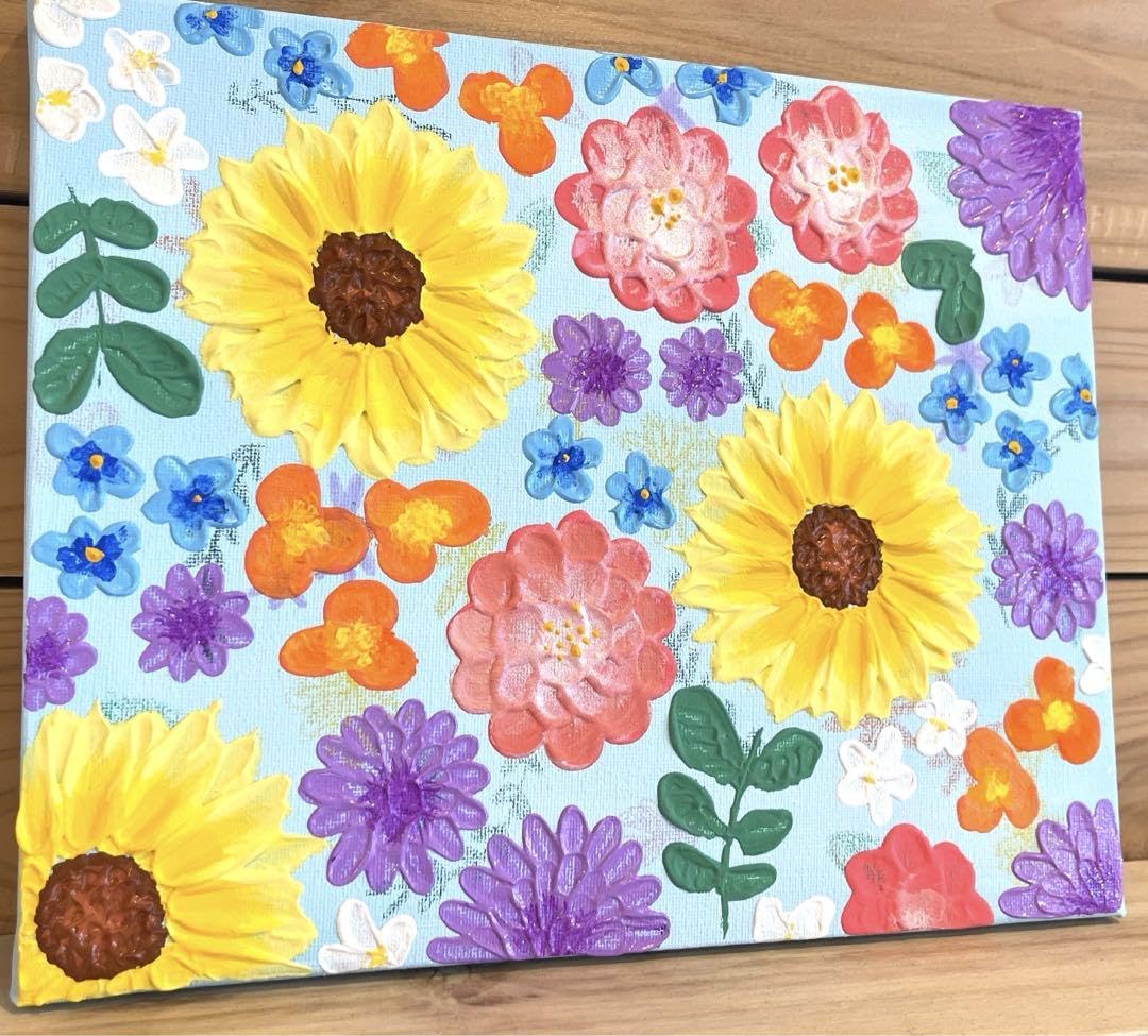 観葉植物　テクスチャーアート　現代アート　インテリアアート　花の絵　花束　韓国 Amazon.co.jp: 《#12》 テクスチャーアート 現代アート 花 フラワー